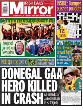 Cover of Irish Daily Mirror