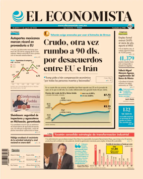 Cover of El Economista (Mexico)
