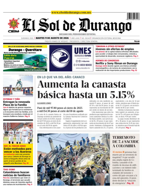Cover of El Sol de Durango