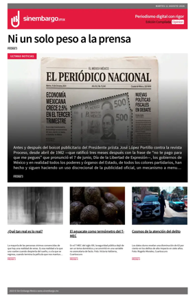 Cover of Sin Embargo Opinion