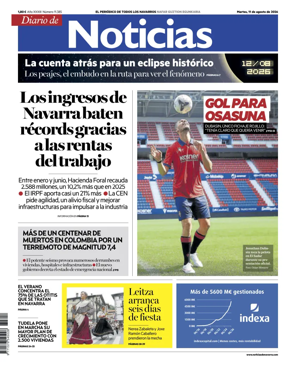 Cover of Diario de Noticias (Spain)