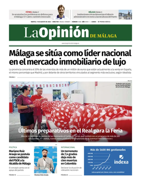 Cover of La Opinion de Malaga