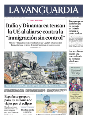 Cover of La Vanguardia