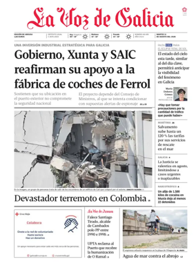 Cover of La Voz de Galicia (Arousa)