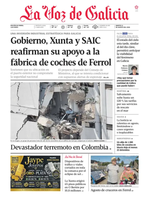 Cover of La Voz de Galicia (Ferrol)