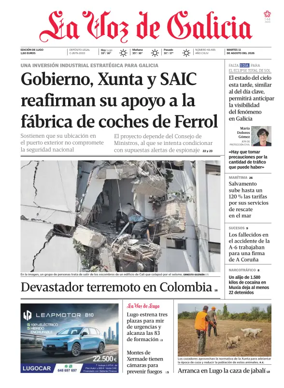 Cover of La Voz de Galicia (Lugo)