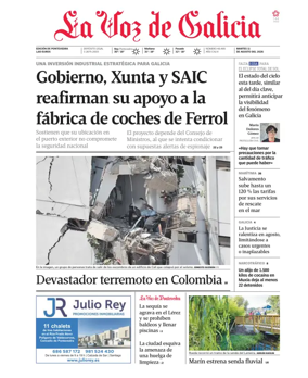 Cover of La Voz de Galicia (Pontevedra)