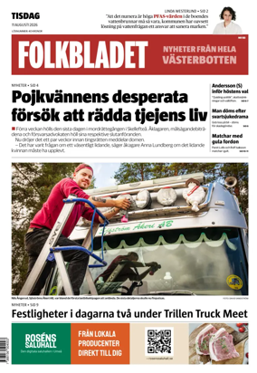 Cover of Folkbladet Vasterbotten