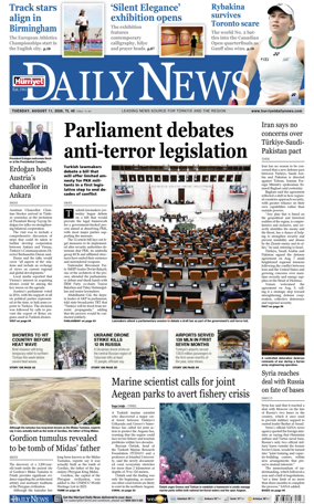 Cover of Hurriyet Daily News & Economic Review