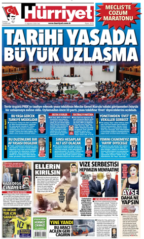 Cover of Hurriyet