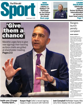 Cover of Herald Sport