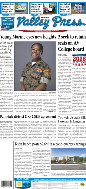 Cover of Antelope Valley Press