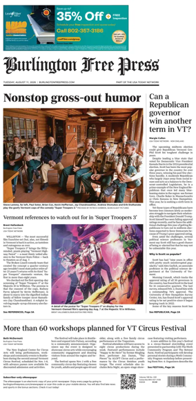 Cover of Burlington Free Press