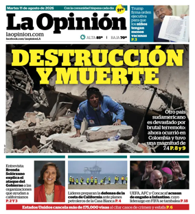 Cover of La Opinion
