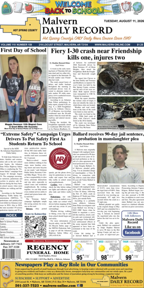 Cover of Malvern Daily Record
