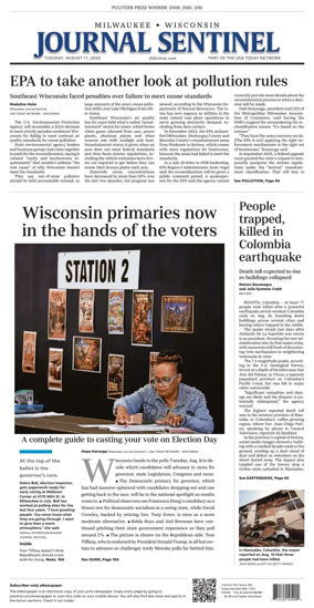 Cover of Milwaukee Journal Sentinel