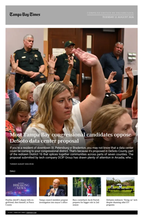 Cover of Tampa Bay Times TFP