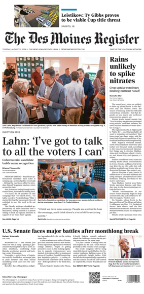 Cover of The Des Moines Register