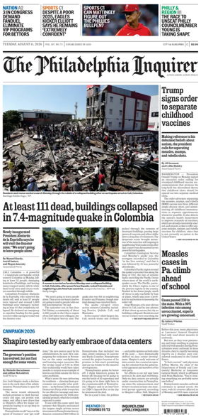 Cover of The Philadelphia Inquirer