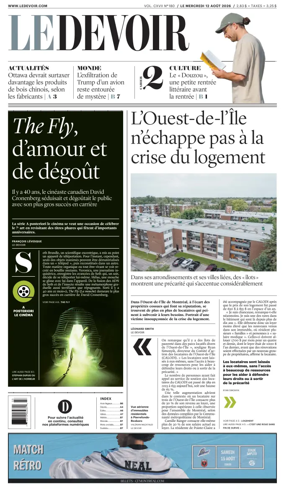 Cover of Le Devoir