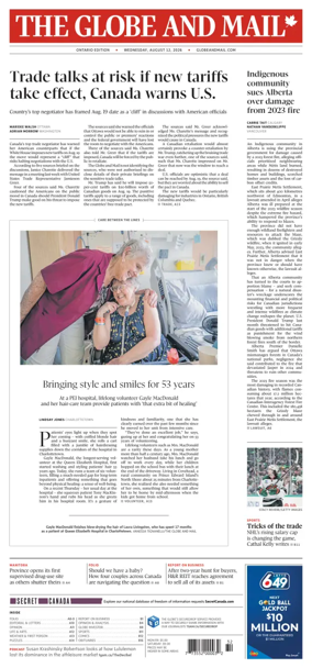 Cover of The Globe and Mail (Ontario Edition)