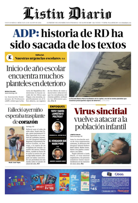 Cover of Listin Diario