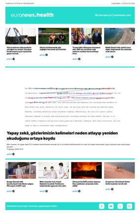 Cover of Euronews Health (Turkish) Compiled Edition