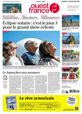Cover of Ouest-France (Quimper Centre-Finistere)