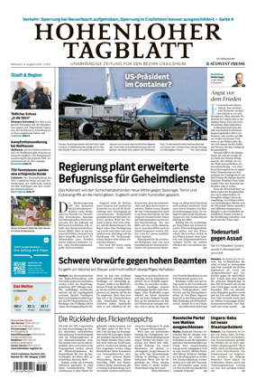 Cover of Hohenloher Tagblatt
