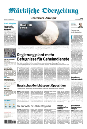 Cover of Markische Oderzeitung Uckermarkanzeiger