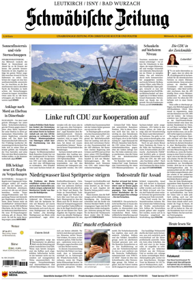 Cover of Schwabische Zeitung (Leutkirch / Isny / Bad Wurzach)