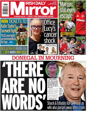 Cover of Irish Daily Mirror