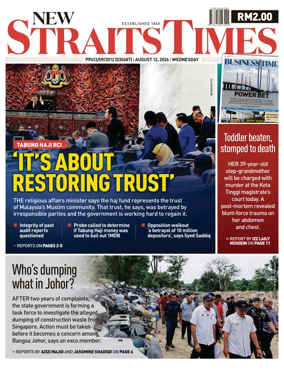 Cover of New Straits Times