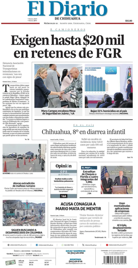 Cover of El Diario de Chihuahua