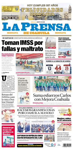 Cover of La Prensa de Coahuila