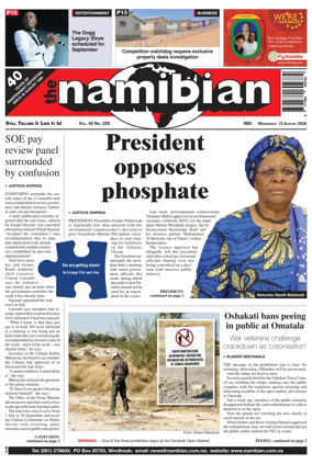 Cover of The Namibian