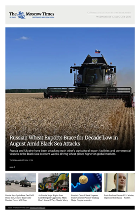 Cover of The Moscow Times - English