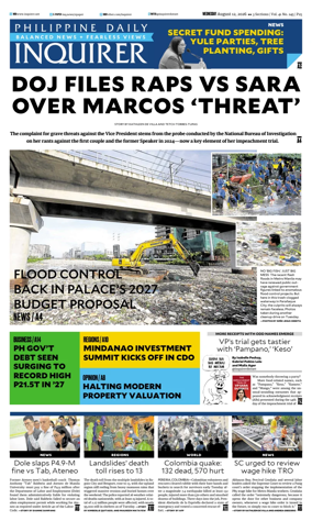 Cover of Philippine Daily Inquirer