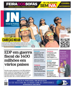 Cover of Jornal de Noticias