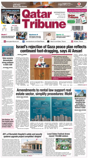 Cover of Qatar Tribune