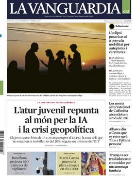 Cover of La Vanguardia (Catalonia - 1st edition)