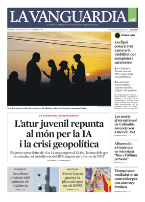 Cover of La Vanguardia (Catala)