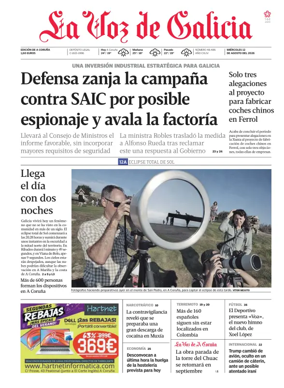 Cover of La Voz de Galicia (A Coruna)