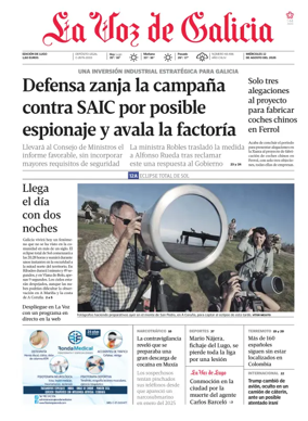 Cover of La Voz de Galicia (Lugo)