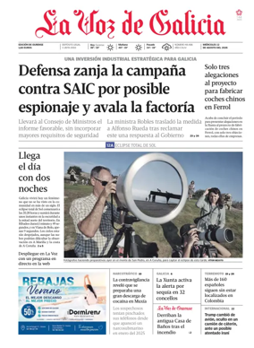 Cover of La Voz de Galicia (Ourense)