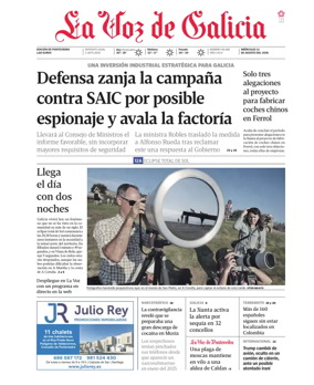Cover of La Voz de Galicia (Pontevedra)
