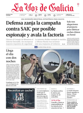 Cover of La Voz de Galicia (Vigo)
