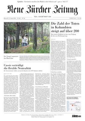 Cover of Neue Zurcher Zeitung