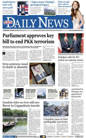 Cover of Hurriyet Daily News & Economic Review