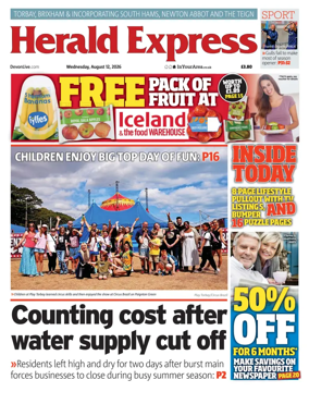 Cover of Herald Express (Torbay Brixham & South Hams Edition)